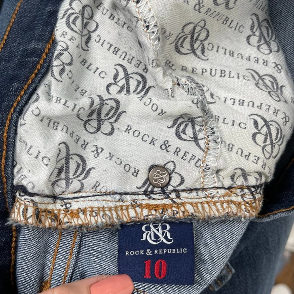 Rock & Republic Berlin Stretch Jeans Skinny Low Rise‎ Dark Wash Denim Size 10 - Picture 11 of 12